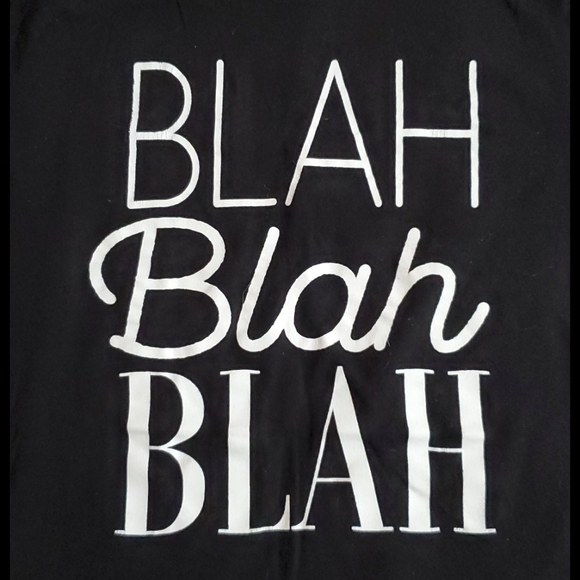 Wound Up 'Blah, blah, blah' black short sleeve graphic tee Med (7-9) Humor snark - Picture 2 of 4
